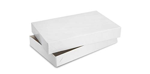 MagicWater Supply White Gloss Cardboard Apparel Decorative Gift Boxes with Lids 10x7x1.5 (20 Pack)