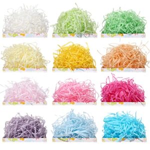 600 g 21 oz Multicolor Easter Basket Grass 1.3 LB Craft Shredded Tissue Shipping Confetti for Packaging Raffia Colorful Filler Paper Pastel Color Tissue Paper Shred for Gift Packing Wrapping Stuffing