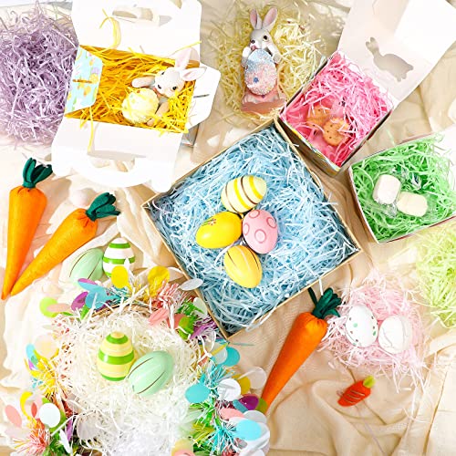 600 g 21 oz Multicolor Easter Basket Grass 1.3 LB Craft Shredded Tissue Shipping Confetti for Packaging Raffia Colorful Filler Paper Pastel Color Tissue Paper Shred for Gift Packing Wrapping Stuffing