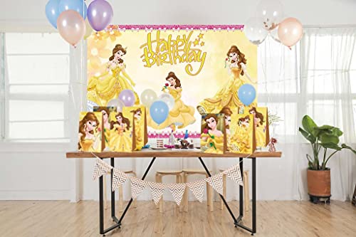 12 Pieces Beauty and the Beast Gift Bags Beauty Princess Party Favors Gift Bags Beauty Beast Princess Themed Candy Bags for Girls Baby Shower Decorations