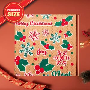 JOYIN 150 Sheets Christmas Kraft Tissue Paper Printed and Solid for Gift Decoration, Gift Wrapping Boxes and Bags, Holiday Gift Extra-Special, Christmas Trees, Wine Bottles, Art & Craft and More