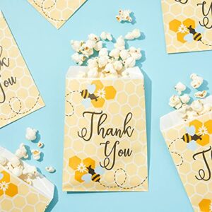 Sparkle and Bash Bumble Bee Party Favor Treat Bags for Baby Shower, Thank You (5x7 In, 100 Pack)