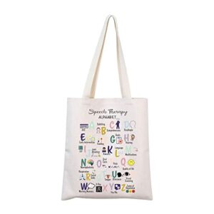 mnigiu speech therapy tote bag slp gift slp thank you gift speech language pathologist gift slp graduation gift (shopping bag)