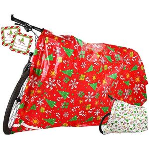 joyin 2 pcs jumbo christmas gift bags 60” x 72” with gift tags for heavy duty large gifts bags, holiday presents bicycle, christmas season gift decorations, holiday gift giving.