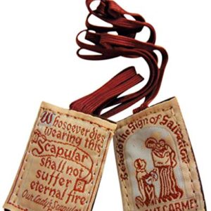 Traditional Brown Scapular Pack Wool Mount Carmel Scapulars with Gift Bag Dozen Bulk Set of 12