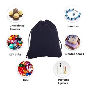 KUPOO 50 Pack 4x6 Inch Black Drawstrings Velvet Bags for Jewelry,Velvet Drawstring Bags,Drawstring Bags,Wedding Favors,Party Favors (Black)