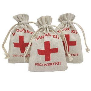 ankirol 20pcs burlap bags 3.9×5.5” with drawstring hangover kit bags recovery kit survival kit drawstring pouches favor bags muslin bags (handover kit)