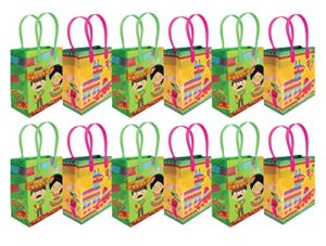tinymills fiesta themed party favor bags treat bags, 12 pack
