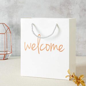 Crisky Welcome Bags Rose Gold Gift Bags for Wedding Hotel Guests, Birthday, Baby Shower, Party Favors Gift Bags, Set of 25