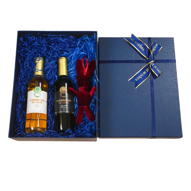 Blue Gift Boxes 3 Pack 2*(7.5x5.1x2.4) 1*( 11.4x8.3x3.5Inches) Paper Gift Box with Lids for Wedding Present Bridesmaid Proposal Gift Graduation Holiday Birthday Party Favor Engagements Father's Valentine's Mother's Day