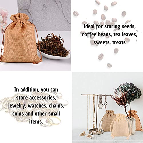 12 Pcs Drawstring Gift Bags with 12 Gift Tags and Rope (mix color), Burlap Bags Reusable de 4x6 inch, Valentine's Day Burlap Cloth Gift Bags, Wedding Gift Bag , Jewelry Bags , Favor Bags Christmas, DIY Craft Bags