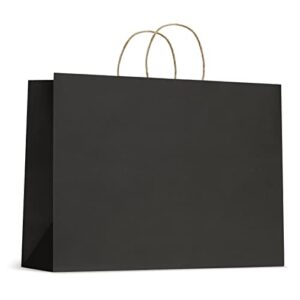 ucgou 16x6x12 black gift bags with handles 50pcs large paper bags shopping bags for small business party favor bags bulk craft bags retail bags grocery bags