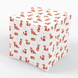 stesha party fox woodland animal gift wrapping paper – folded flat 30 x 20 inch (3 sheets)
