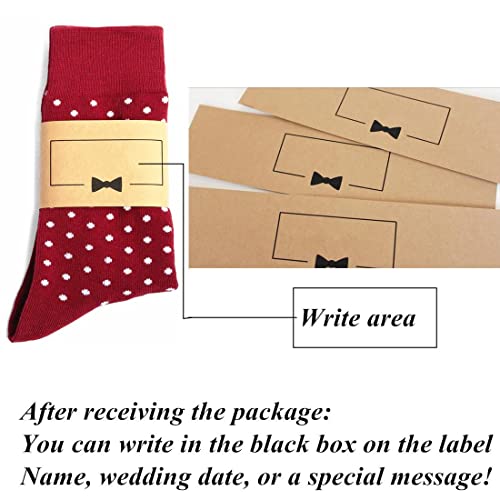 PAIXUN Wrapping Paper Gift Tags Custom Sock Labels Personalized Labels Perfect for Wedding Groomsman Gift Kraft Paper