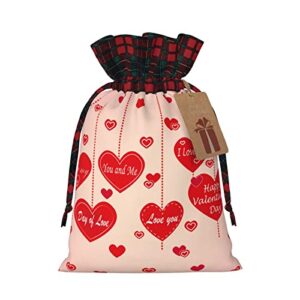 allgobee christmas drawstring gift bags romantic-love-valentine’s-day buffalo plaid drawstring bag party favors bags