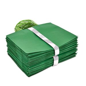 Sparkle and Bash Green Paper Gift Bags with Handles Bulk for Birthday, Holidays (13x10 In, 50 Pack)