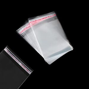 Vikeivty 240pcs 3 * 5 Inch Clear Plastic Bags for Packaging, Cellophane Resealable Bags Self Adhesive for Packaging Products