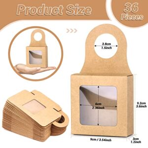 36 Pieces Kraft Paper Wine Bottle Boxes with Window for Gifts, Hanging Foldable Empty Gift Boxes Charcuterie ​Boxes for Champagne Wine Bottles