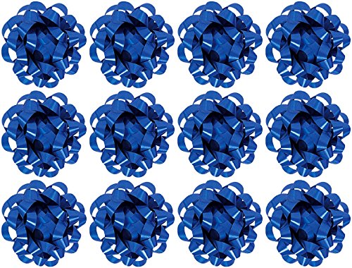 The Gift Wrap Company Decorative Confetti Gift Bows, Medium, Royal, pack of 12