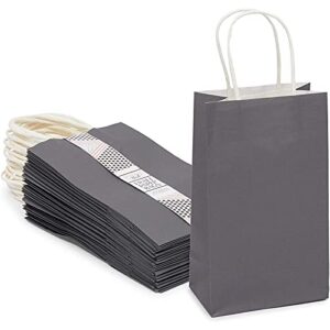 sparkle and bash grey gift bags with handles, small size (5 x 9 x 3 in, 25 pack)