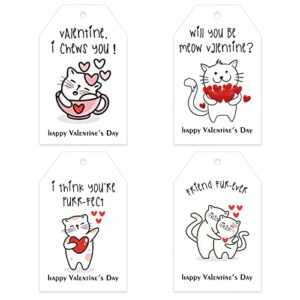 funny happy valentine’s day gift tag for friends employees coworkers, sweet valentine’s day hanging gift tags with string, cute friend valentine’s day gift wrapping party favor supplies (pack of 60)