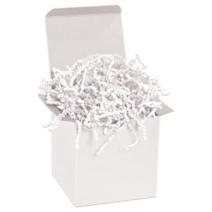 aviditi crinkle cut paper shred filler, 40lbs case | shredded for box package, stuffing, bag, packing, gift wrapping, basket shreds, confetti, holidays, crafts, and decoration, white