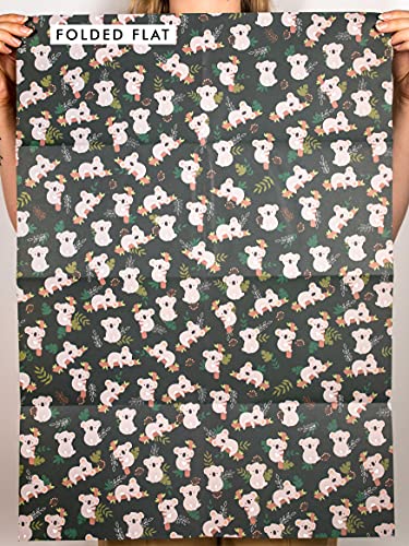 CENTRAL 23 - Trendy Wrapping Paper for Women - Green Plants and Koala - 6 Gift Wrap Sheets - Birthdays - 21st 18th - Recyclable