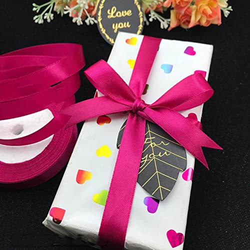 1 Inch Hot Pink Satin Ribbon 50 Yards, Ribbons Perfect for Crafts, Bouquet Wrapping Gift Wrapping, Bow Making and More(25 Yards*2pc)