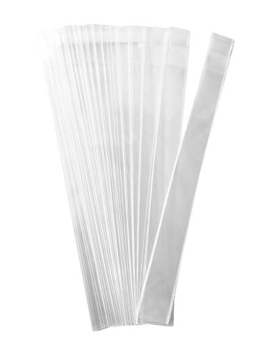 FlanicaUSA 100 pcs 1" x 10" 2 MIL Clear Flat Resealable Cello OPP's/Clear Plastic Bags Good for Bakery, Candle, Incense, Jewelry Items Bags.