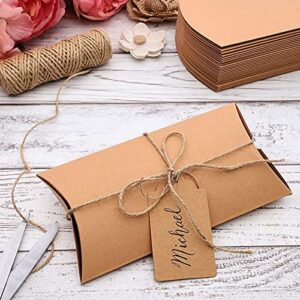 Kraft Paper Pillow Gift Box Set (50 Pack)