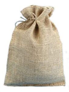 10″ x 14″ natural burlap bags with jute drawstring (10 pack) – large burlap pouch sack favor gift bag for showers weddings parties and receptions – 10×14 inch