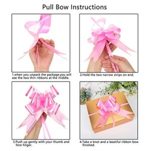 MMYQXI 80 Pieces 5.5 Inches Diameter Pull Bows for Gifts Pull Bows Present Wrapping Pull Bows with Ribbon for Wedding Present Baskets Random Color