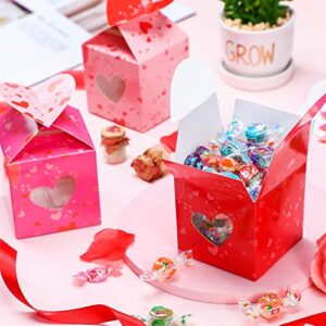 Small Valentines Boxes Valentines Hearts Box Valentine's Day Paper Wrapping Box with Heart Bow for Wedding Baby Shower Party Supplies, 3 Colors (9)