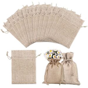 gudotra 100 pcs burlap bags with drawstring 4 x 5.5 inch small gift bags wedding favors birthday christmas thanksgiving party art and diy craft burlap sack jewelry pouches