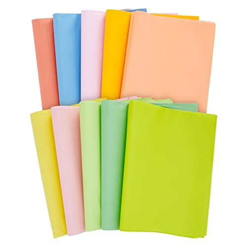 120 Sheets Pastel Tissue Paper for Gift Wrapping Bags, Bulk Set for Art, DIY Crafts, 10 Colors, 20 x 26 in