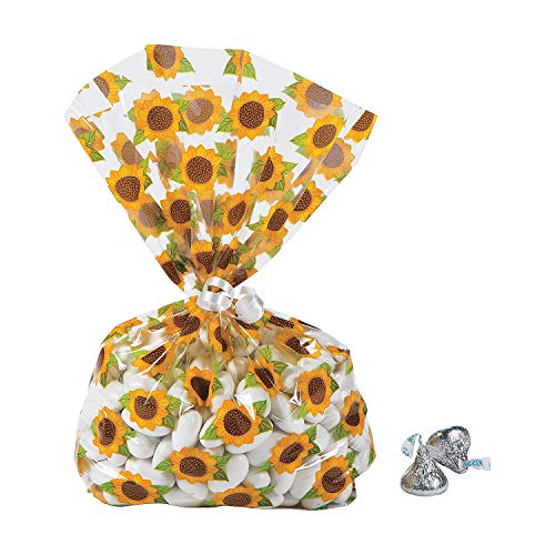 Sunflower Cellophane Bags - 12 ct