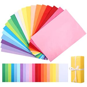 100 sheet 20 assorted tissue paper for gift wrapping, 14″ x 20″ rainbow colored tissue paper bulk for gift wrapping bags, art craft floral birthday party decorations tissue paper pom poms