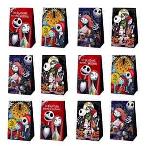 12pcs party favor bags the nightmare before christmas decor gift bags treat bags for birthday party decorations, 4.7×2.7×8.3 inch
