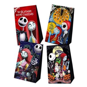 12pcs Party Favor Bags The Nightmare Before Christmas Decor Gift Bags Treat Bags for Birthday Party Decorations, 4.7x2.7x8.3 inch