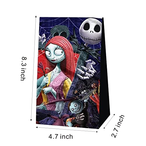 12pcs Party Favor Bags The Nightmare Before Christmas Decor Gift Bags Treat Bags for Birthday Party Decorations, 4.7x2.7x8.3 inch