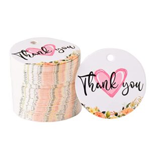 gicohi 200 pack gift tags, round thank you gift tags with jute twine for weddings, parties, birthdays, bridal showers (white)