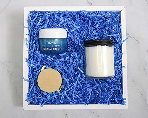 MagicWater Supply Crinkle Cut Paper Shred Filler (4 oz) for Gift Wrapping & Basket Filling - Sky Blue