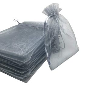 ansley shop 50pcs 8×12 inches organza gift bags with drawstring gift packaging big bags (gray)
