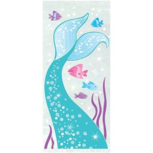 unique mermaid party cellophane bags, 11″ x 5″ 20 pcs, clear