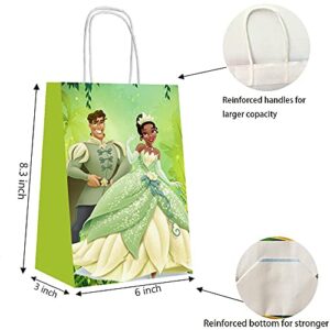 Princess and The Frog Party Favor Bag 16 Pack Princess Paper Bags The Frog Sweet Candy Gift Bags and Princess and The Frog Party Decorations Supplies