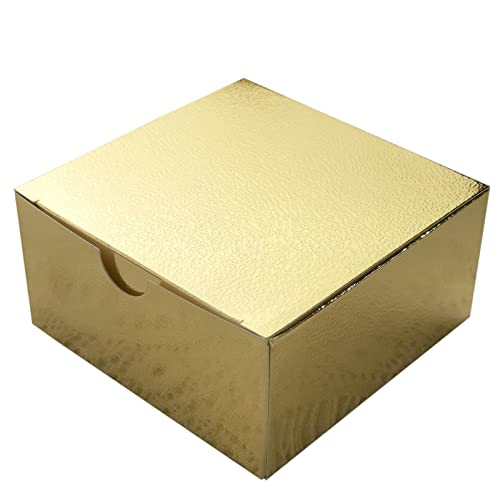 Efavormart 100pcs of 4x4x2 Gold Cake Box for Candy Treat Gift Wrap Box Party Favor Boxes for Bridal Shower Wedding Party