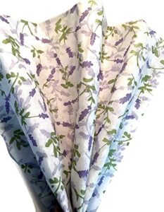 french lavender printed tissue paper for gift wrapping, 24 sheets