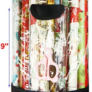 Freegrace Gift Wrap Organizer | Large 9" x 40.9" Wrapping Paper Rolls Storage Bag | Tearproof & Space Saving Under Bed Gift Bag Organization (Black)