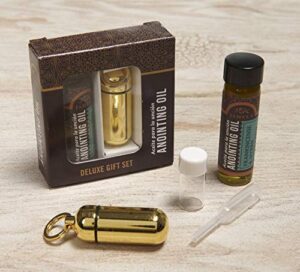 broadman church supplies anointing oil & holder gift set, with key ring and eyedropper – brass