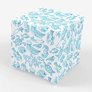 stesha party ocean coastal gift wrap wrapping paper – folded flat 30 x 20 inch – 3 sheets